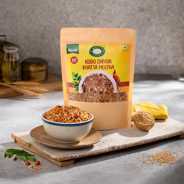 Millet Amma Kodo Khatta Meeta Chivda 150gm|0.33 lbs