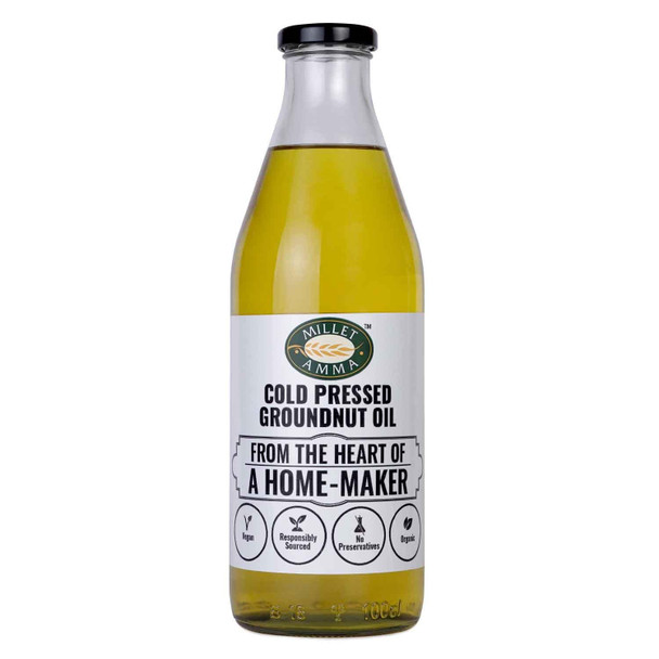 Millet Amma Cold Pressed Groundnut Oil Organic - |500gm|1.1 lbs
