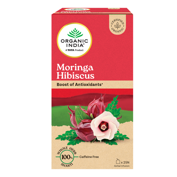 Organic India Moringa Hibiscus 25s TBx10 |100gm|0.22 lbs