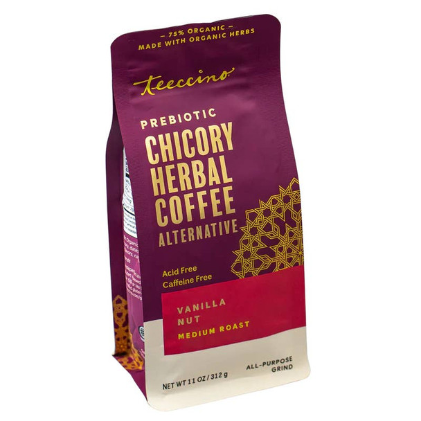 Vanilla Nut Herbal Tea, 50 Tagless Eco-Friendly Tea Bags - Rich & Roasted Herbal Tea That’s Caffeine Free & Prebiotic for Natural Energy by Teeccino|312gm|0.69 lbs