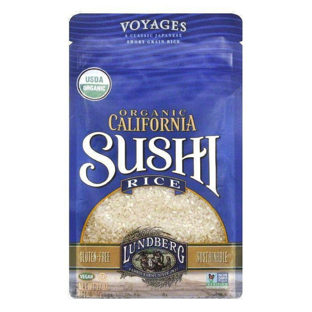 Gluten Free Rice Organic Sushi Short Grain, 32 oz pack of 12 by Lundberg|1814gm|4.0 lbs