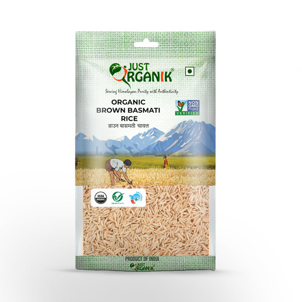 Organic Brown Basmati Rice by Just Organik|1000gm|2.2 lbs