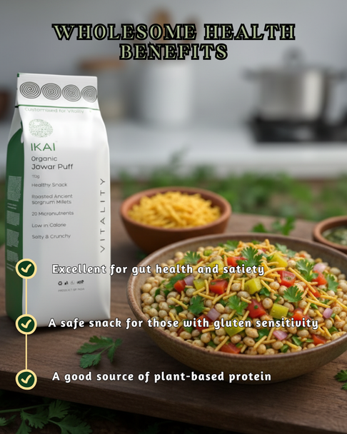 Organic Jowar Puff by IKAI Organics|170gm|0.37 lbs