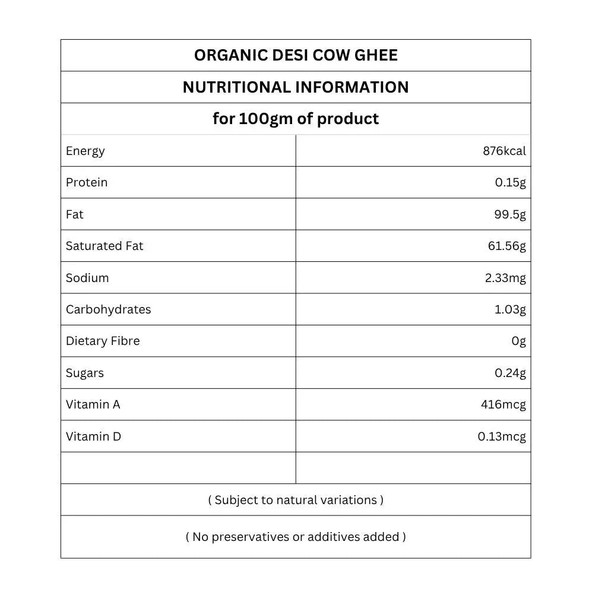 Organic Desi Cow Ghee by IKAI Organics|250gm|0.55 lbs
