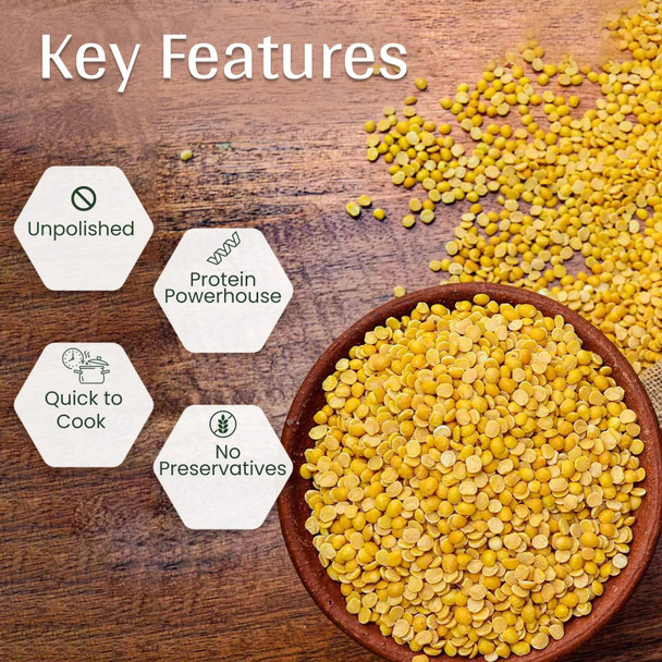 Organic Arhar/Tuvar Dal by IKAI Organics|500gm|1.1 lbs