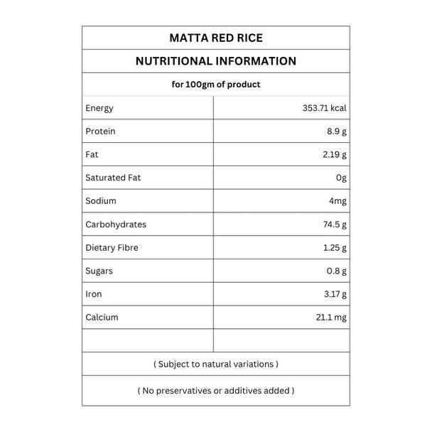 Organic Matta Red Rice by IKAI Organics|500gm|1.1 lbs
