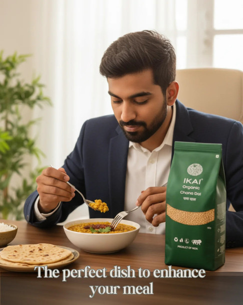 Organic Chana Dal by IKAI Organics|500gm|1.1 lbs
