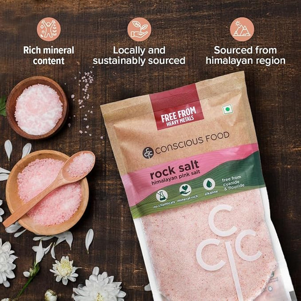 Rock Salt / Saindha Namak by Conscious Food|1000gm|2.2 lbs