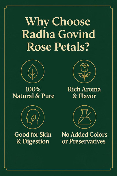 Organic Sun Dried Rose Petals | Gulab Patti by Radha Govind|300gm|0.66 lbs
