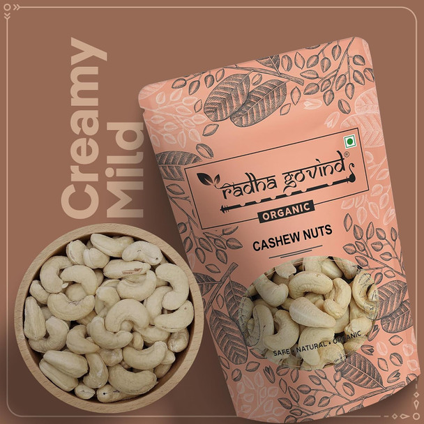 Organic Cashew Nut | Kaju, Whole by Radha Govind|800gm|1.76 lbs
