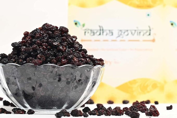 Organic Dried Black Currant | Dried Greece Black Currents | Seedless Black Raisins by Radha Govind|400gm|0.88 lbs