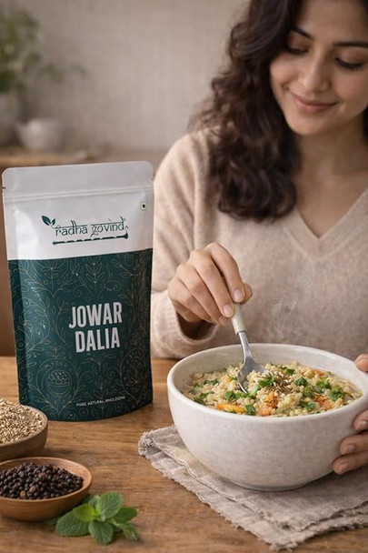 Organic Jowar Dalia by Radha Govind|1000gm|2.2 lbs
