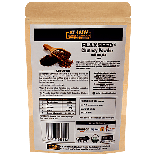 ATHARV Flaxseeds Chutney Powder Pack of 2|400gm|0.88 lbs