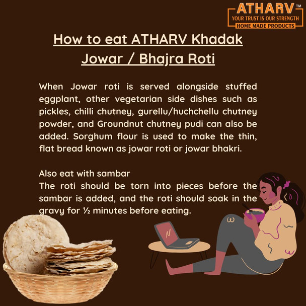 ATHARV Organic KHADAK JOWAR & BHAJRA ROTI READY TO EAT 100% ORGANIC |500gm|1.1 lbs