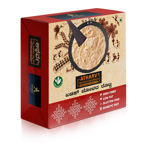 ATHARV Organic JOLADA(JOWAR) ROTI I Ready to Eat I (Pack of 3-10 Pc Each Box) I I100% Organic & Natural Ingredient |750gm|1.65 lbs