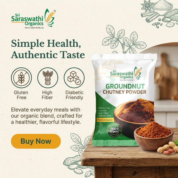 Sri Saraswathi Organics Groundnut Chutney Powder|250gm|0.55 lbs