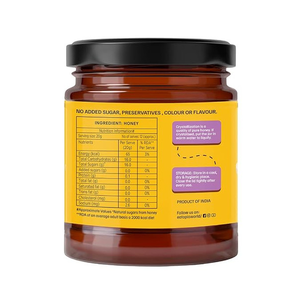 Eatopia-Little Bee Kidsâ€™ Honey | Pure Stingless Bee Honey | Immunity Booster For Kids |250gm|0.55 lbs