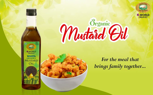 ELWORLD ORGANIC Mustard Oil by EL WORLD|1000gm|2.2 lbs