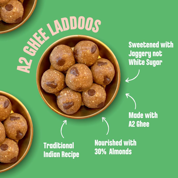 Early Foods Dry Fruit & Chocolate Chip A2 Ghee Laddoos by EARLY FOODS|250gm|0.55 lbs