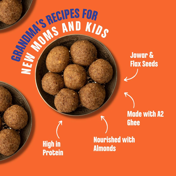 Early Foods Jowar & Flax Seeds A2 Ghee Laddoos by EARLY FOODS|250gm|0.55 lbs