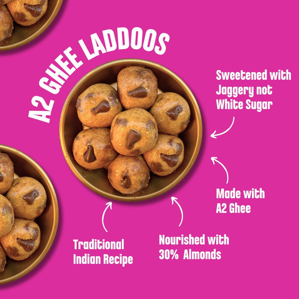 Early Foods Jowar Chocolate Chip A2 Ghee Laddoos by EARLY FOODS|250gm|0.55 lbs