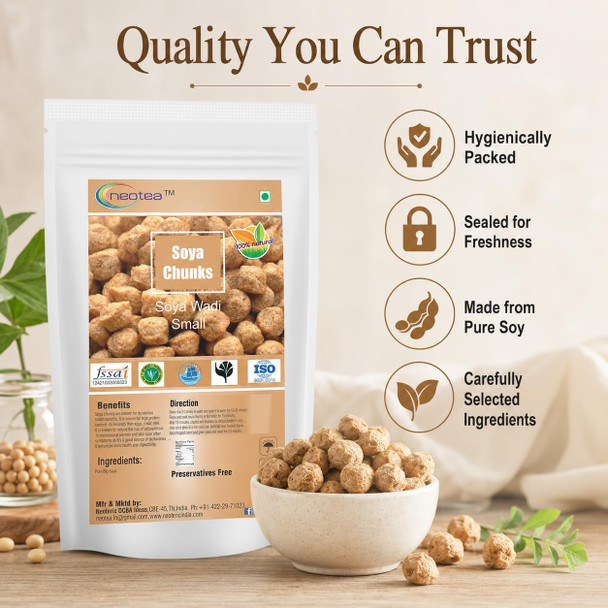 Neotea Soya Chunks High-Protein, Plant-Based  |250gm|0.55 lbs