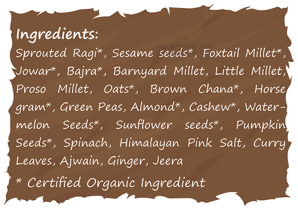 Tummy Friendly Organic Sesame Seed Millet Health Mix   |300gm|0.66 lbs