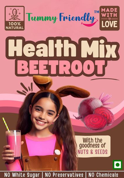 Tummy Friendly Organic Beetroot Millet Health Mix   |100gm|0.22 lbs