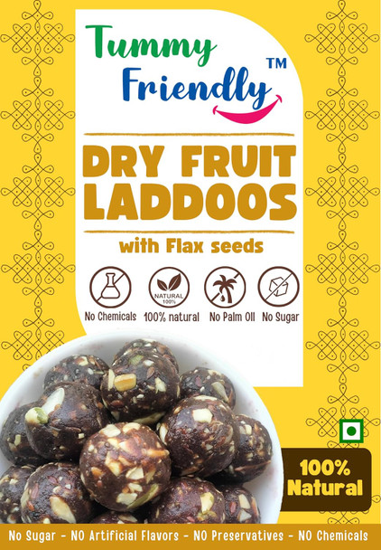 Tummy Friendly Dry Fruit Laddus with Flaxseeds   |300gm|0.66 lbs