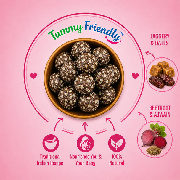 Tummy Friendly Lactation Laddoos – Beetroot & Ajwain   |250gm|0.55 lbs