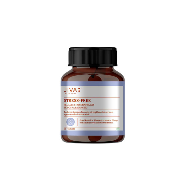 Jiva Stress-Free Tablets 500mg | 180 Tablet Pack of 3   |180gm|0.4 lbs