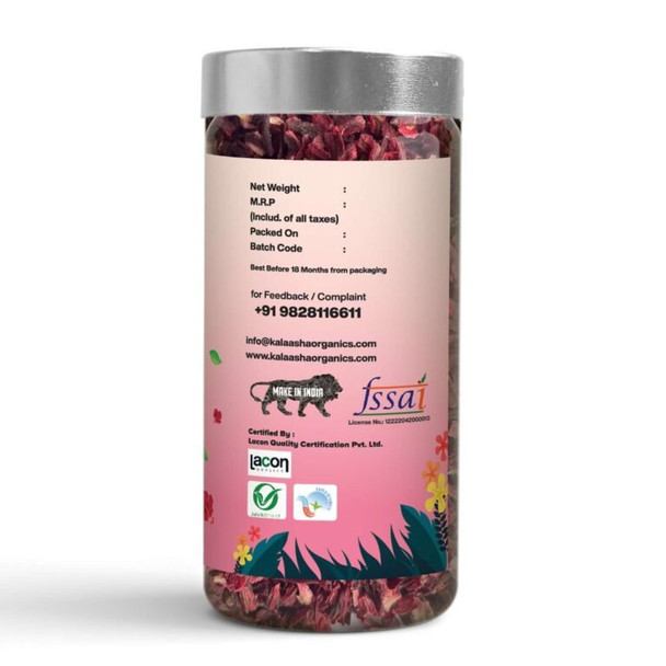 Kalaasha Organics - Organic Hibiscus Ginger Tea   |100gm|0.22 lbs
