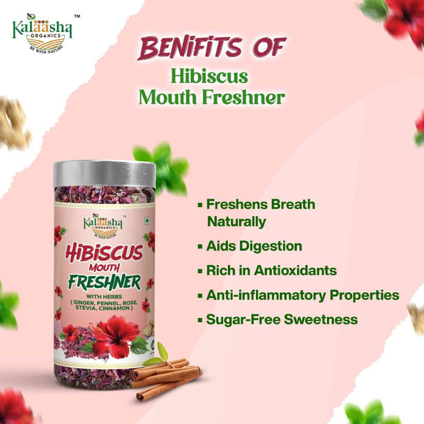 Kalaasha Organics - Hibiscus Mouth Freshener   |100gm|0.22 lbs