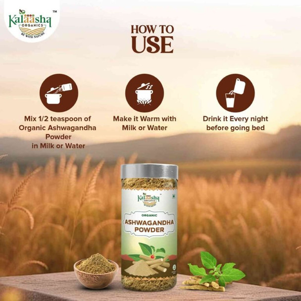 Kalaasha Organics - Ashwagandha Powder   |100gm|0.22 lbs