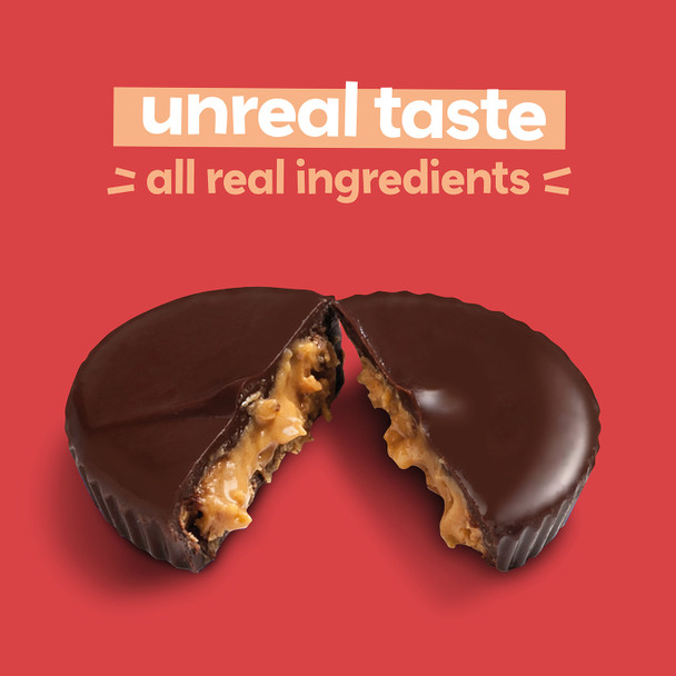 UNREAL Dark Chocolate Peanut Butter Cups - 6 Bag Case by UNREAL|119gm|0.26 lbs
