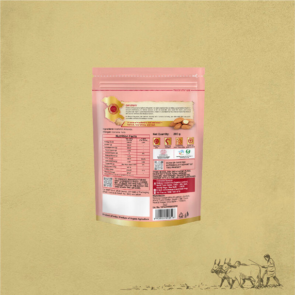 Bharat Organics Kashmiri Almonds|200gm|0.44 lbs