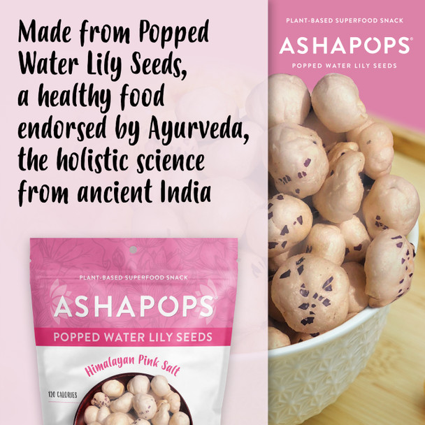 AshaPops - Himalayan Pink Salt - Popped Water Lily Seeds |28gm|0.06 lbs