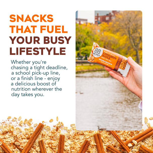 88 Acres Cinnamon Maple Seed + Oat Bar  |45gm|0.1 lbs