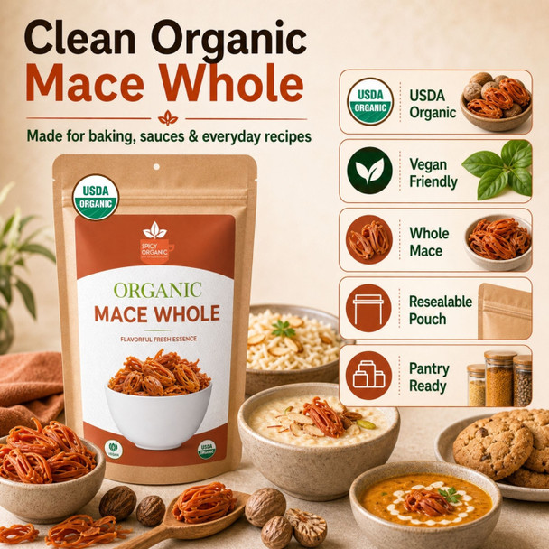 Spicy Organic – Organic Whole Mace by Spicy Organic|113gm|0.25 lbs
