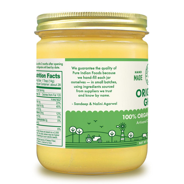 Pure Indian Foods – Original Ghee, Grassfed by Pure Indian Foods|398gm|0.88 lbs