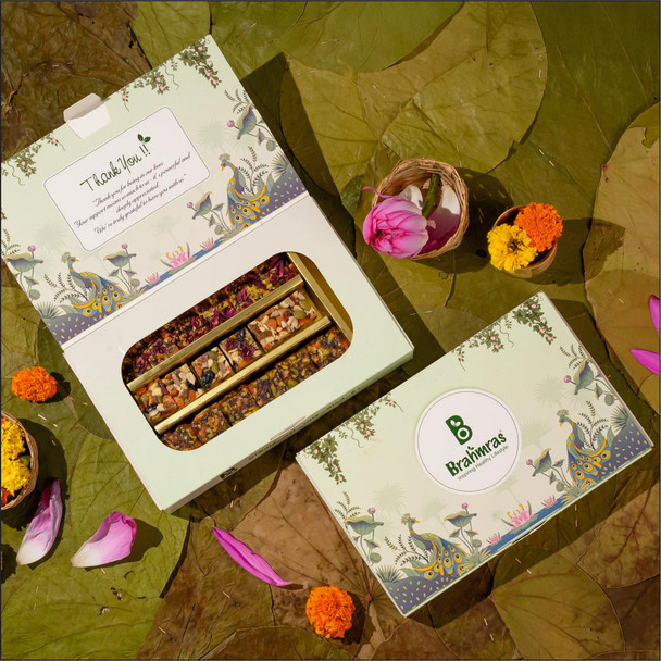 Brahmras Natural  Healthy Assorted Mixed Sweets Box (Anjeer, Rose & Protein Fun) | 450gm | 0.99 lbs