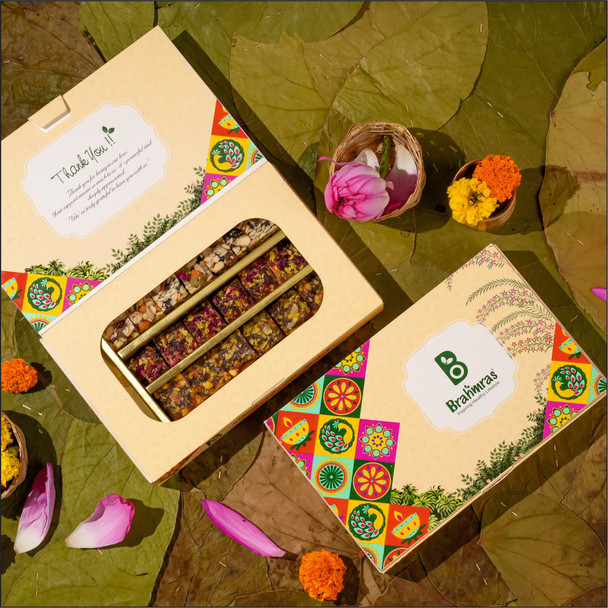 Brahmras Natural  Healthy Assorted Mixed Sweets Box (Dates, Rose & Protein Fun) | 450gm | 0.99 lbs