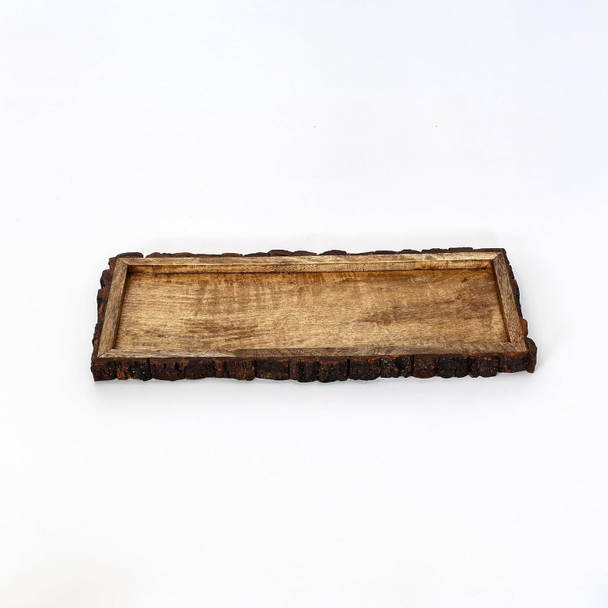Natriel  Premium Acacia Wood Serving Tray Wood Decorative Platter | Wooden Tray for Sizzler Serving | 550gm | 1.21 lbs