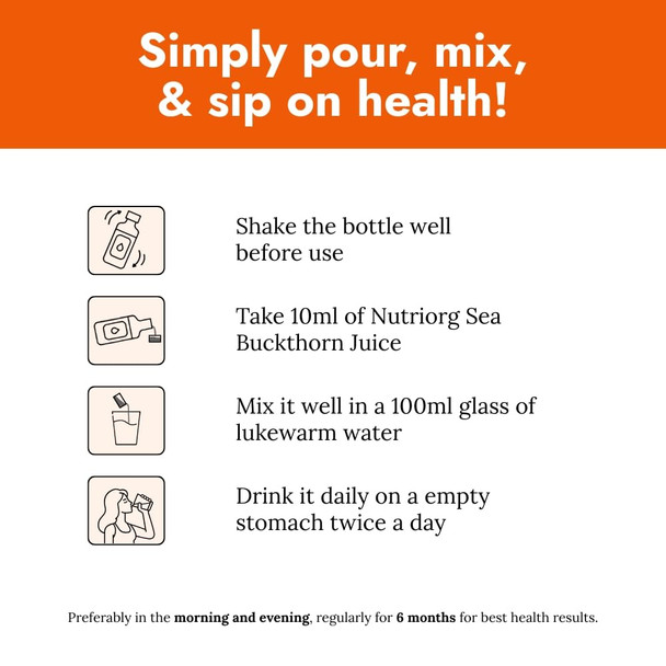 NUTRIORG - Sea Buckthorn Juice | 500ml | 16.91 fl oz