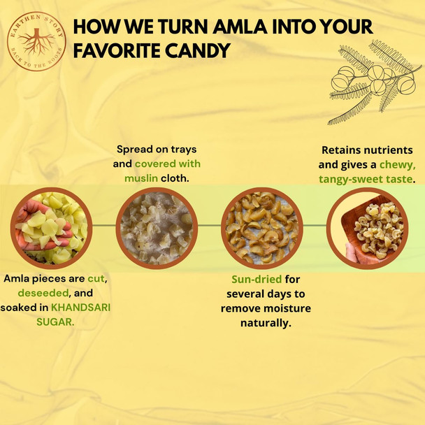 Earthen Story - Amla Candy Chatpata pack of 2 tangy spicy amla candy for everyday snacking | 400gm | 0.88 lbs