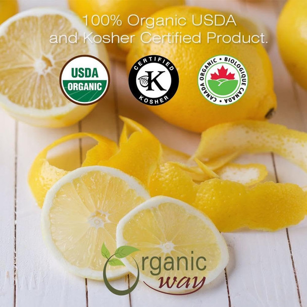 Organic Way - Dried Lemon Peel Cut & Sifted | 454gm | 1.0 lbs