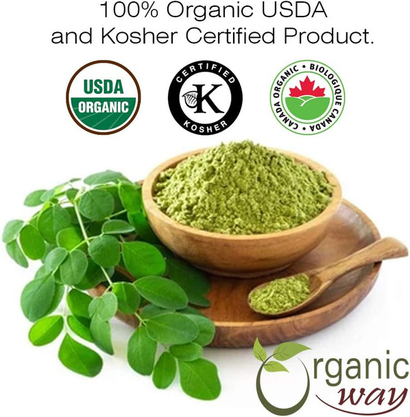 Organic Way - Moringa Leaf Powder - Herbal Tea | 454gm | 1.0 lbs
