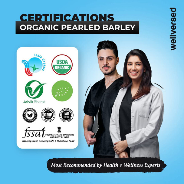 JUST ORGANIK - Organic Pearl Barley | 2000gm | 4.41 lbs