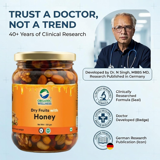 Organic Wellness - Dry Fruits with Honey | 350gm | 0.77 lbs