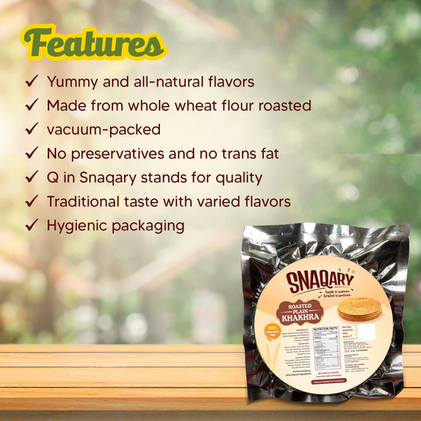 Snaqary - Roasted Plain Khakhra | 1000gm | 2.2 lbs